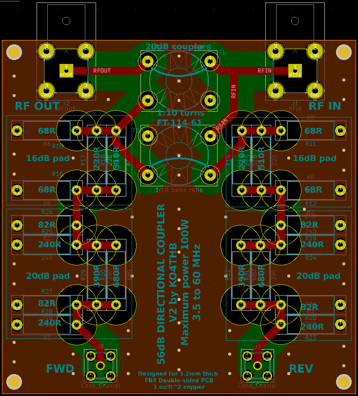 Directional coupler board physical layout