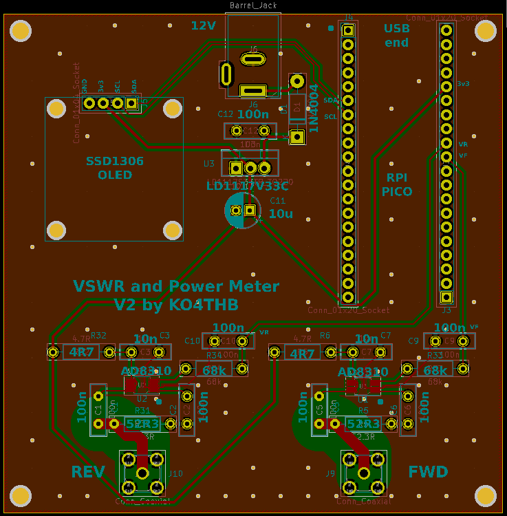 Power meter board physical layout